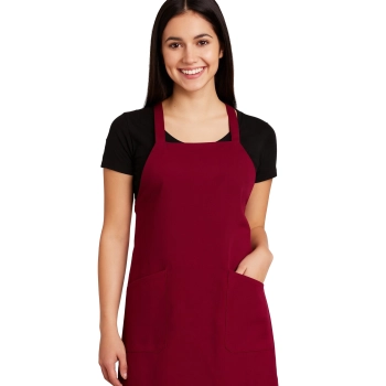 Fartuch gastronomiczny na ramiączkach bordowy 90 cm